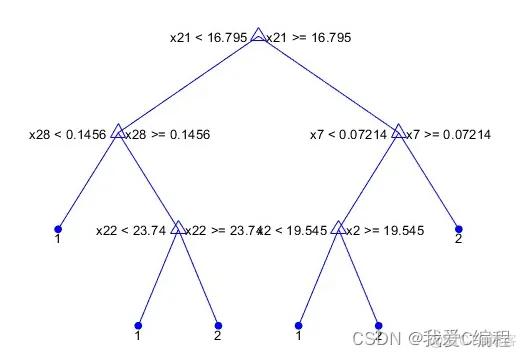 基于决策树算法的病例类型诊断matlab仿真_结点_03